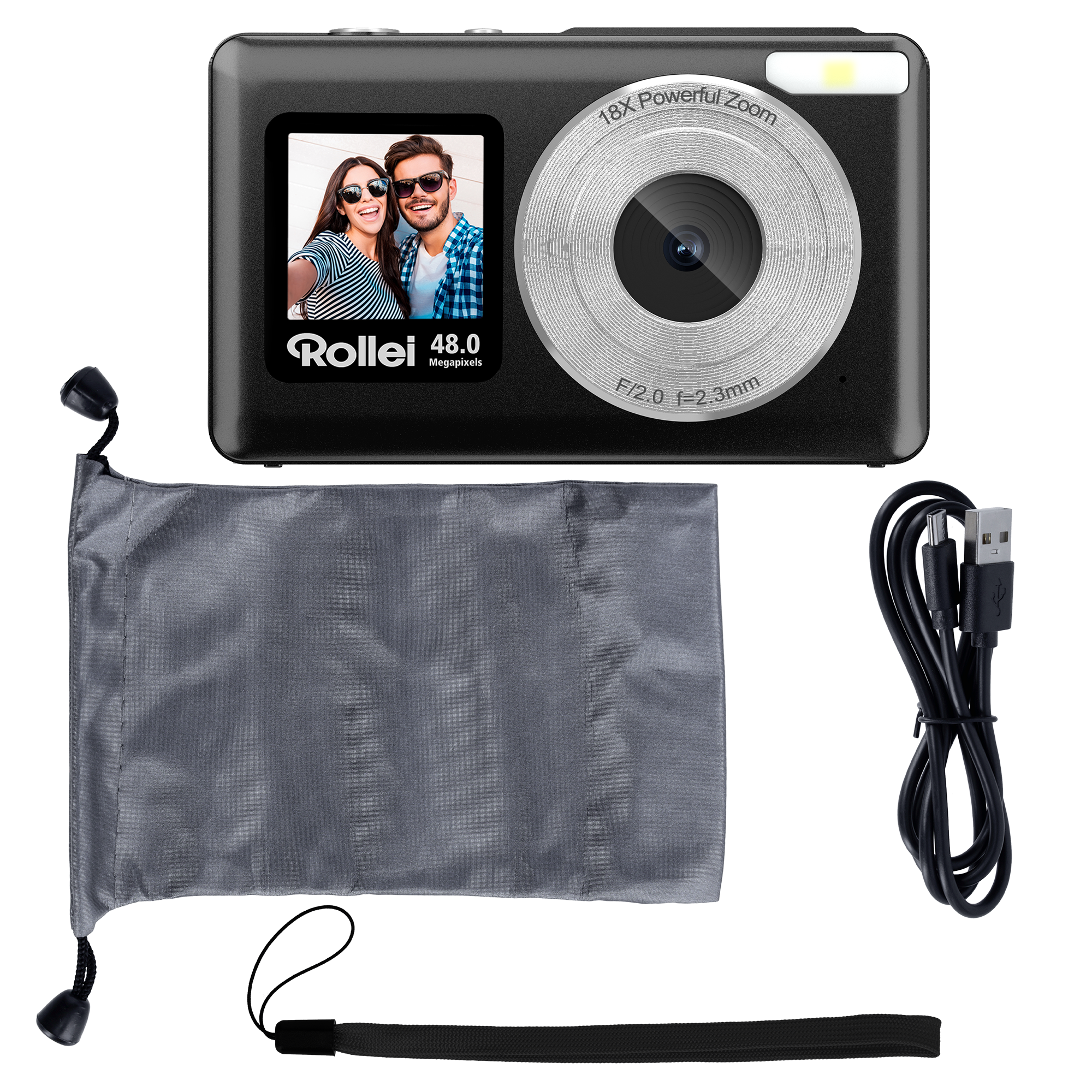 B-Ware Compactline Pocket | Transparent | 48MP Digitalkamera mit 4K