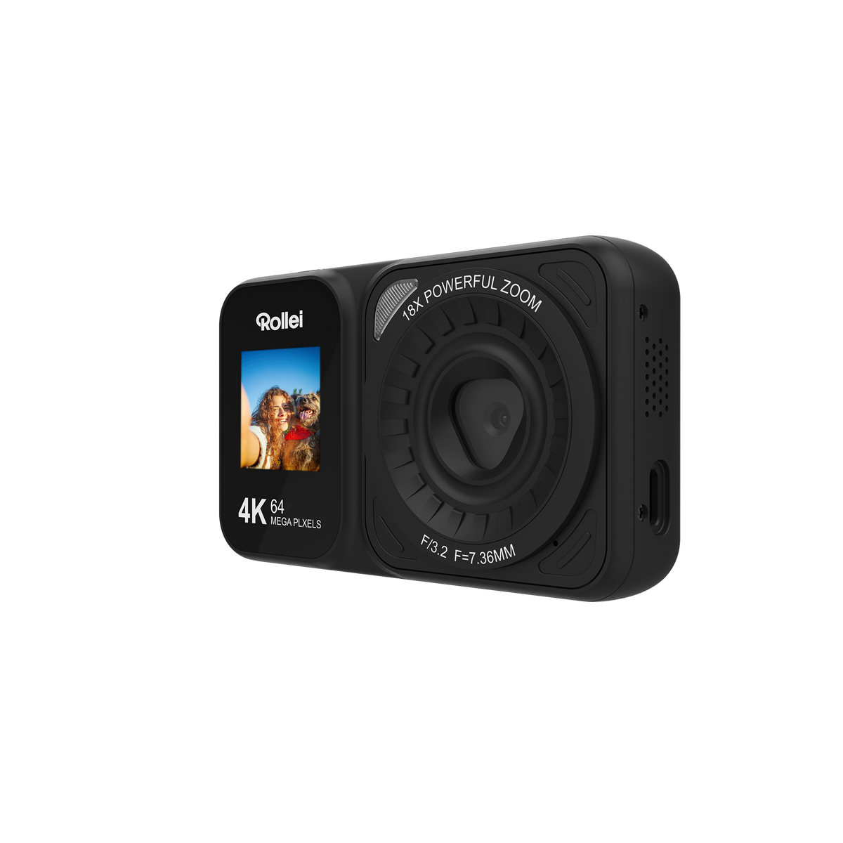 Compactline Dual Screen | 64 MP Digitalkamera mit 4K