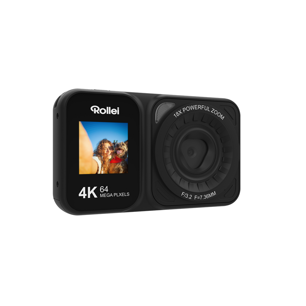 Compactline Dual Screen | 64 MP Digitalkamera mit 4K