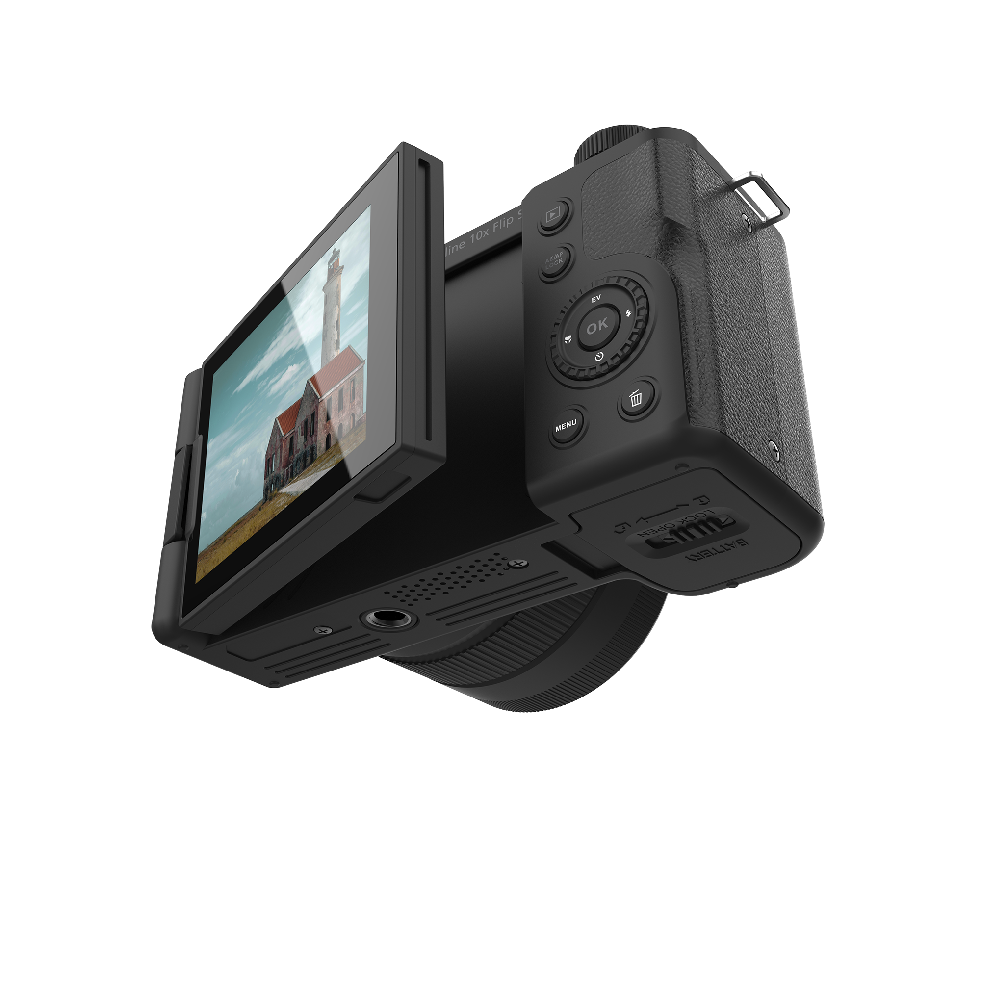 B-Ware Compactline 10x Flip Screen | 64 MP Digitalkamera mit 4K