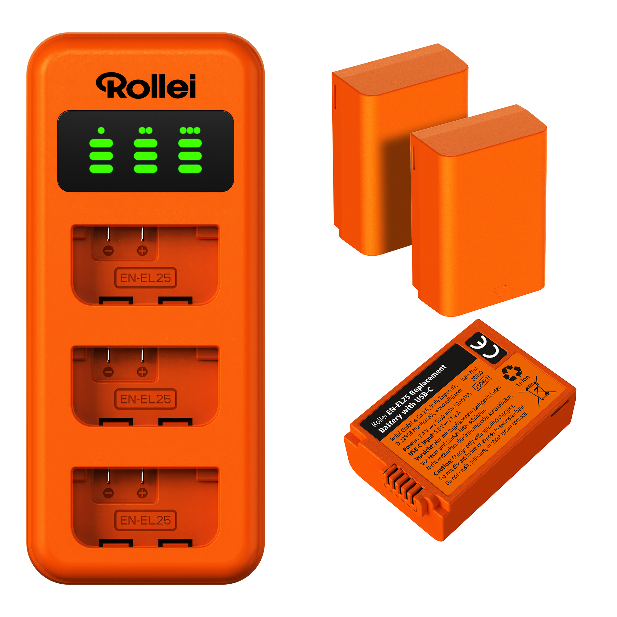 Ladegerät-Set | 3er Pack Kamera-Akkus & Ladegerät