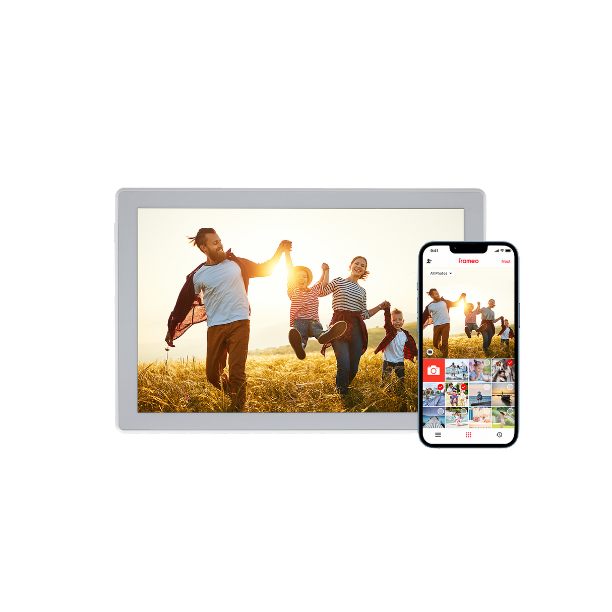 Smarter picture frame | 10 "Diagonal | Wifi | Frameo app | Model 106 Portable