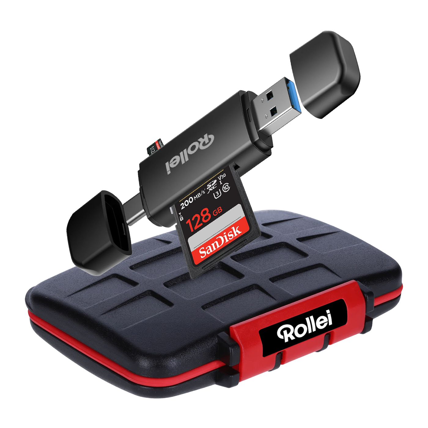 Bundle 2-in-1 Kartenlesegerät + Case | Micro-SD & SD