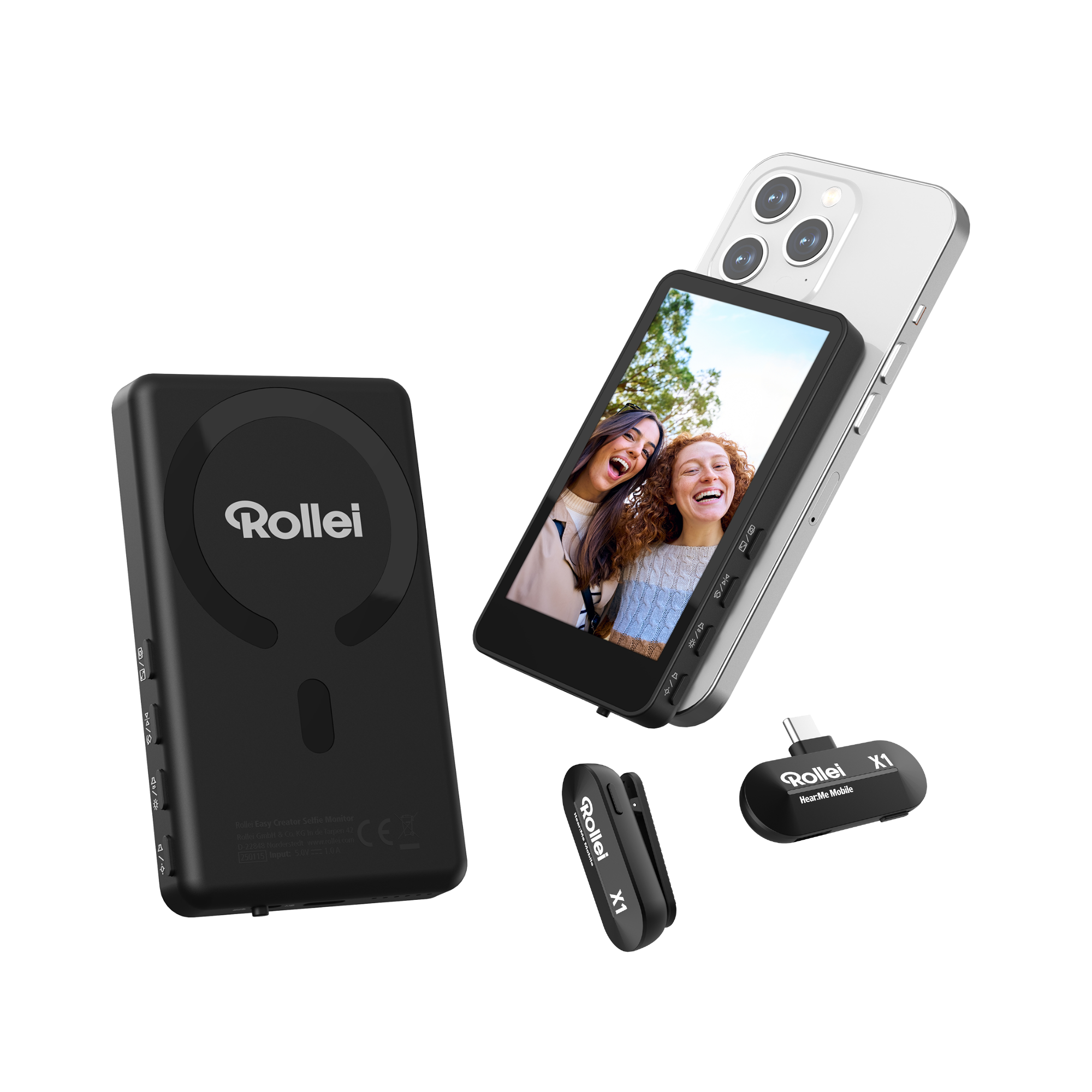 Bundle Easy Creator | Selfie Monitor & Hear:Me Mobile X1 Mikrofon