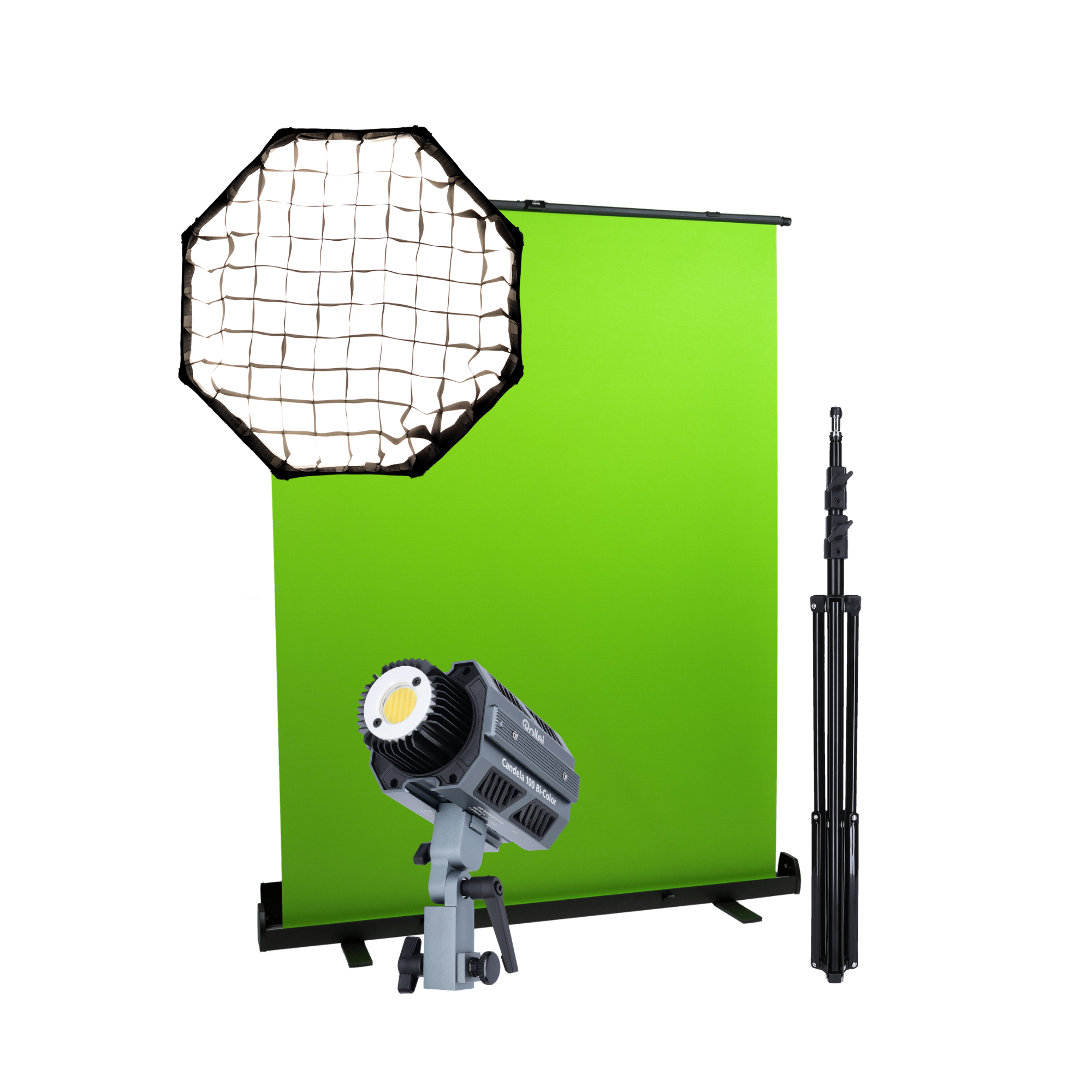 Video Streaming Bundle | Candela 100 Bi-Color | Softbox | Hintergrund | Stativ