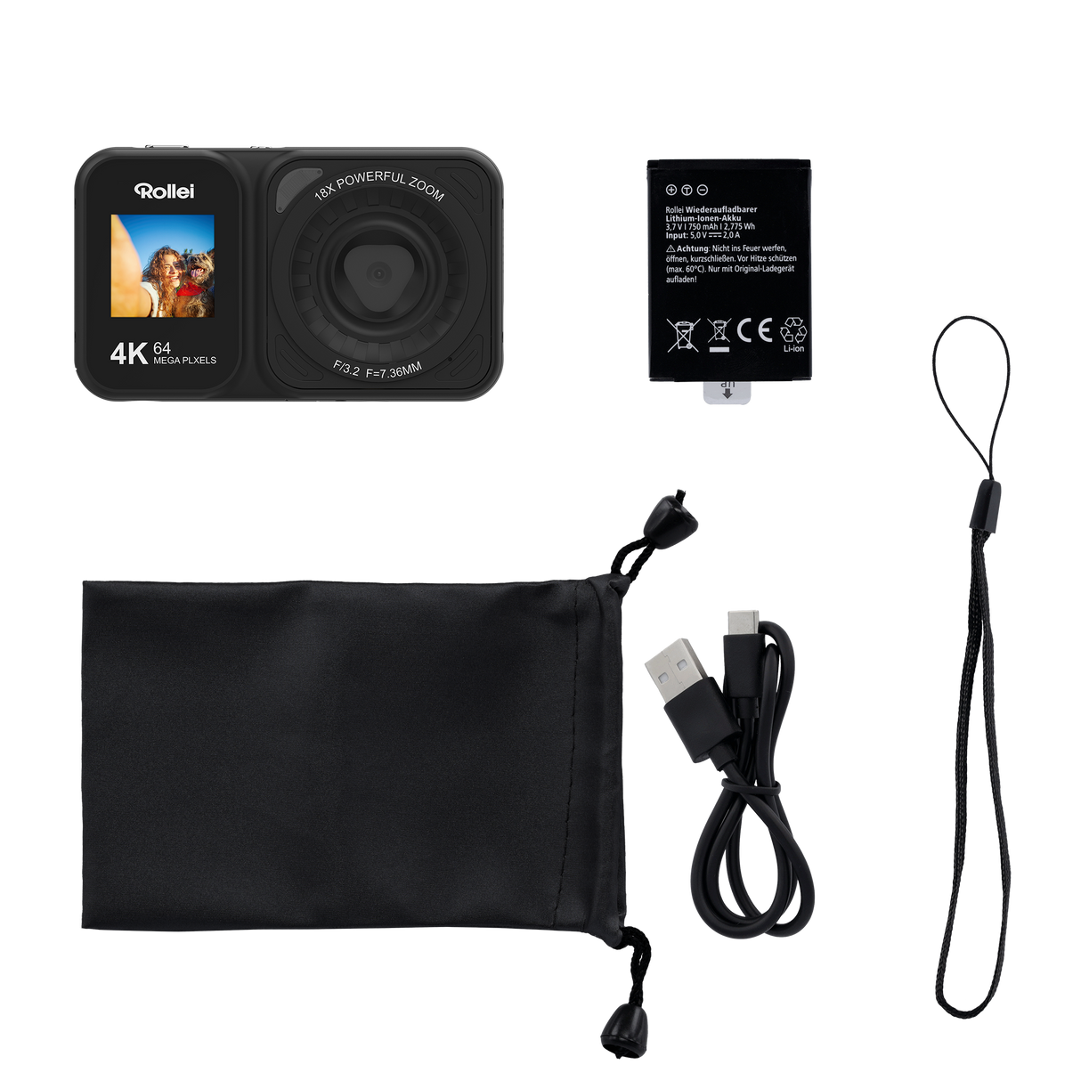 Compactline Dual Screen | 64 MP digital camera with 4K