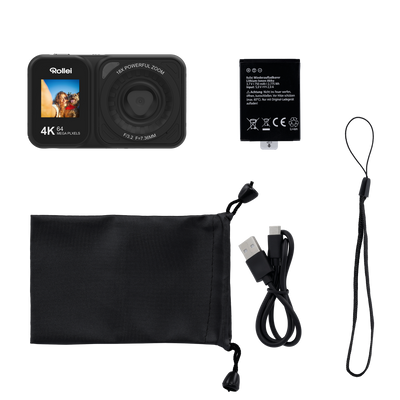 Compactline Dual Screen | 64 MP Digitalkamera mit 4K