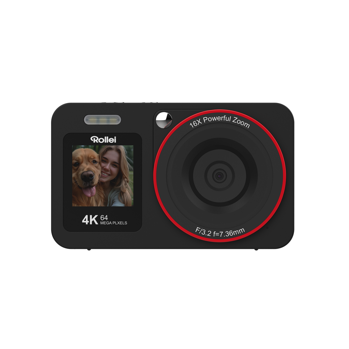Compactline Dual Screen | 64 MP Digitalkamera mit 4K