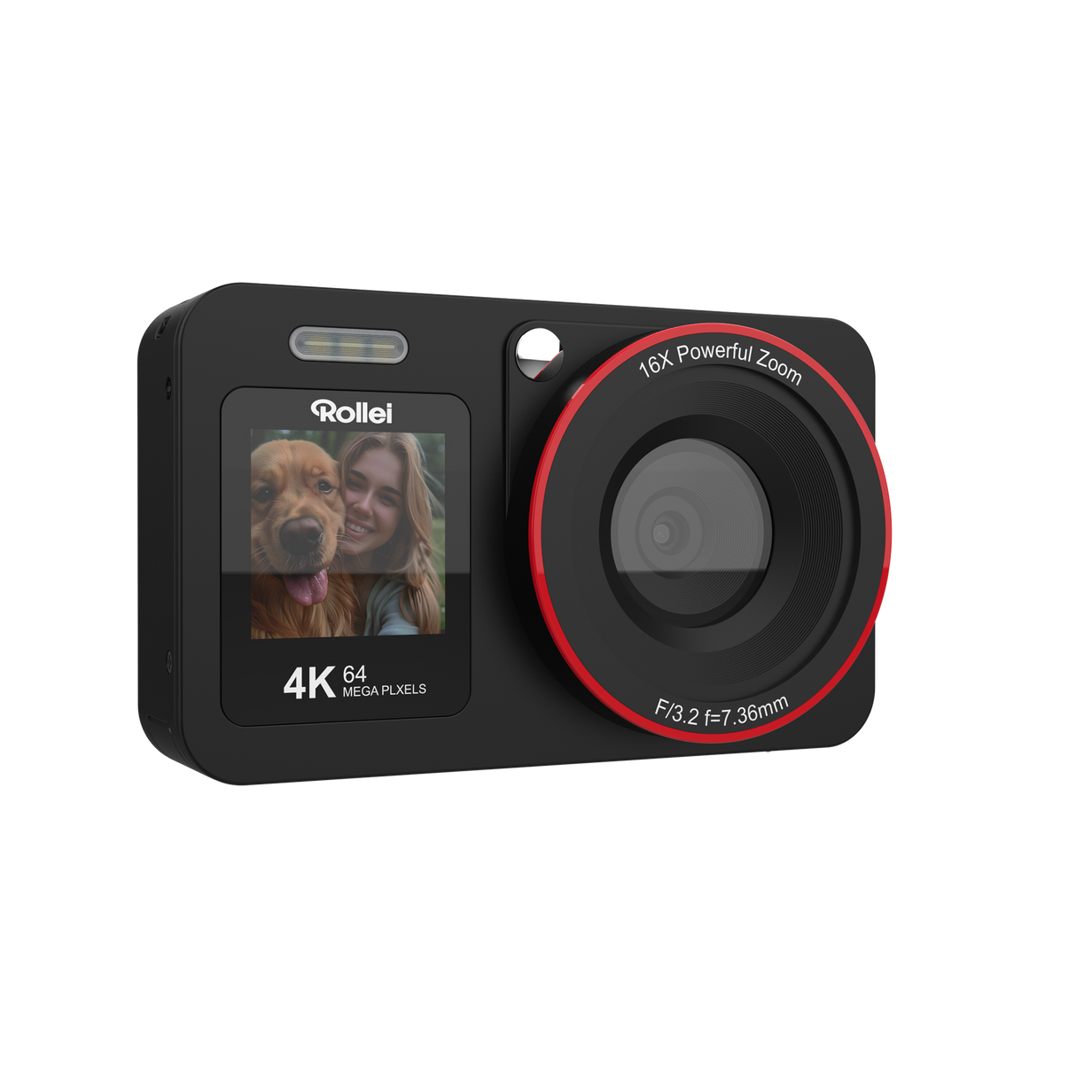 Compactline Dual Screen | 64 MP Digitalkamera mit 4K