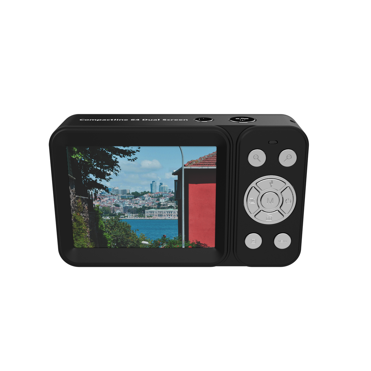 Compactline Dual Screen | 64 MP Digitalkamera mit 4K