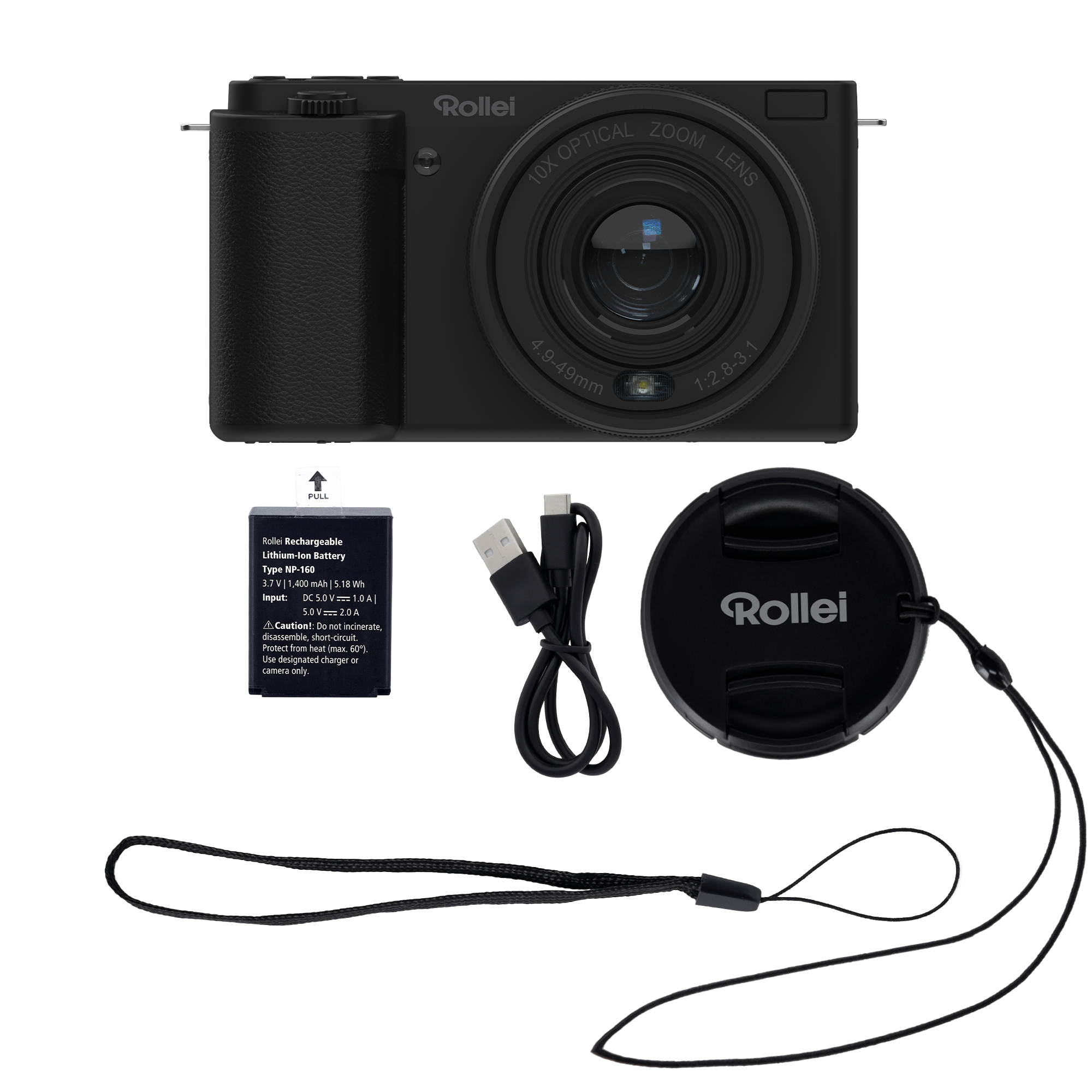 B-Ware Compactline 10x Flip Screen | 64 MP Digitalkamera mit 4K