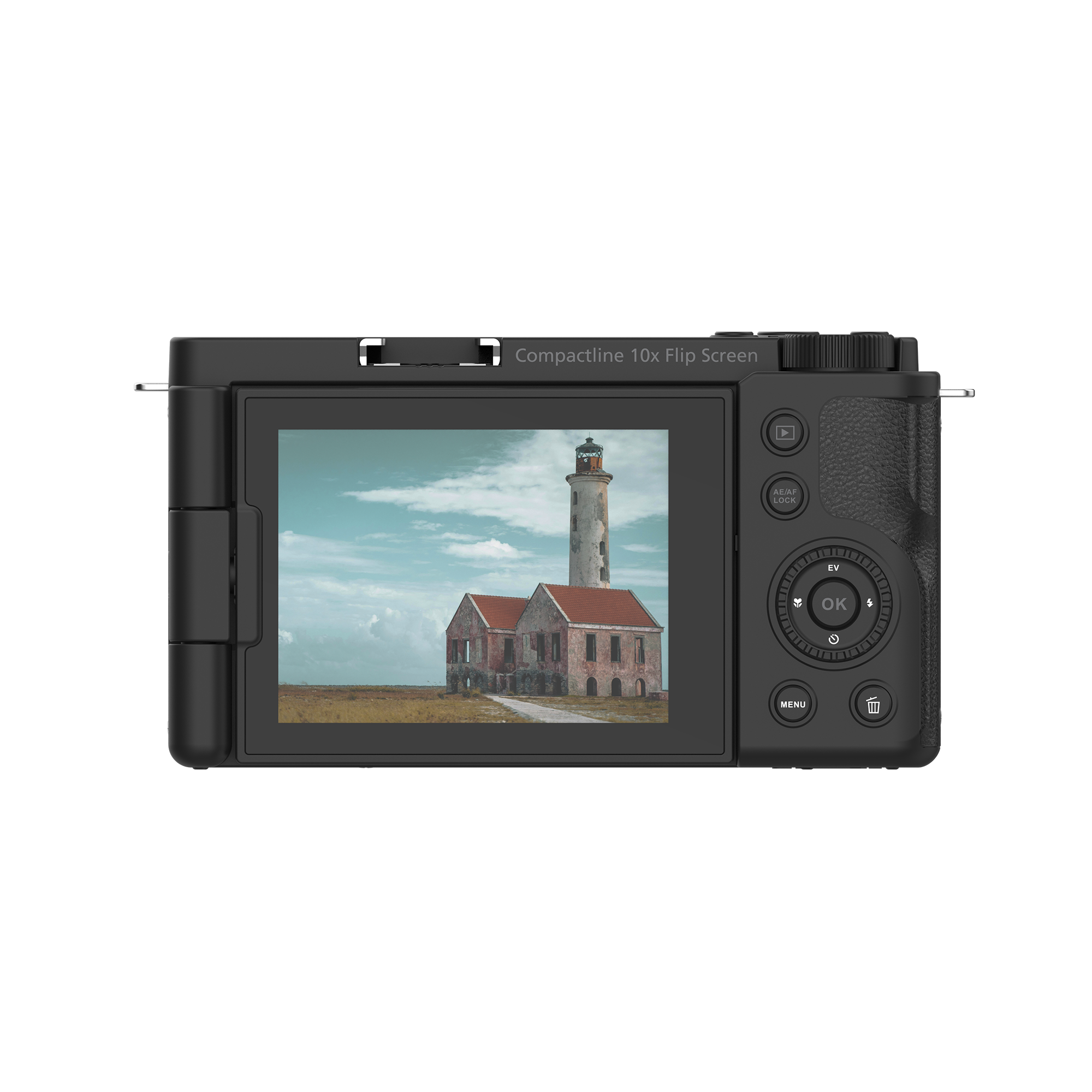 B-Ware Compactline 10x Flip Screen | 64 MP Digitalkamera mit 4K