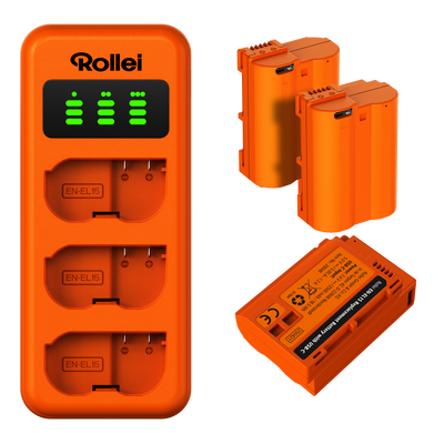 Ladegerät-Set | 3er Pack Kamera-Akkus & Ladegerät