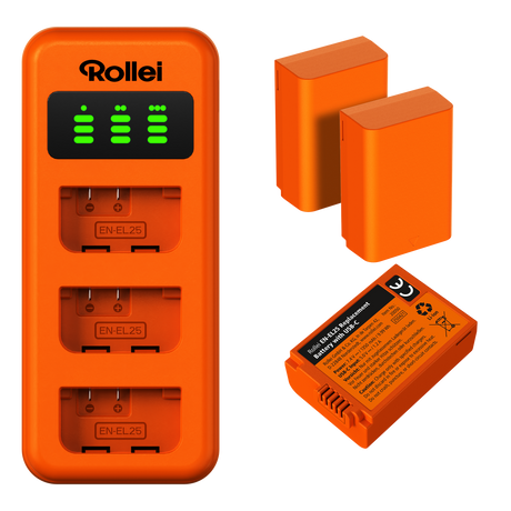 Ladegerät-Set | 3er Pack Kamera-Akkus & Ladegerät