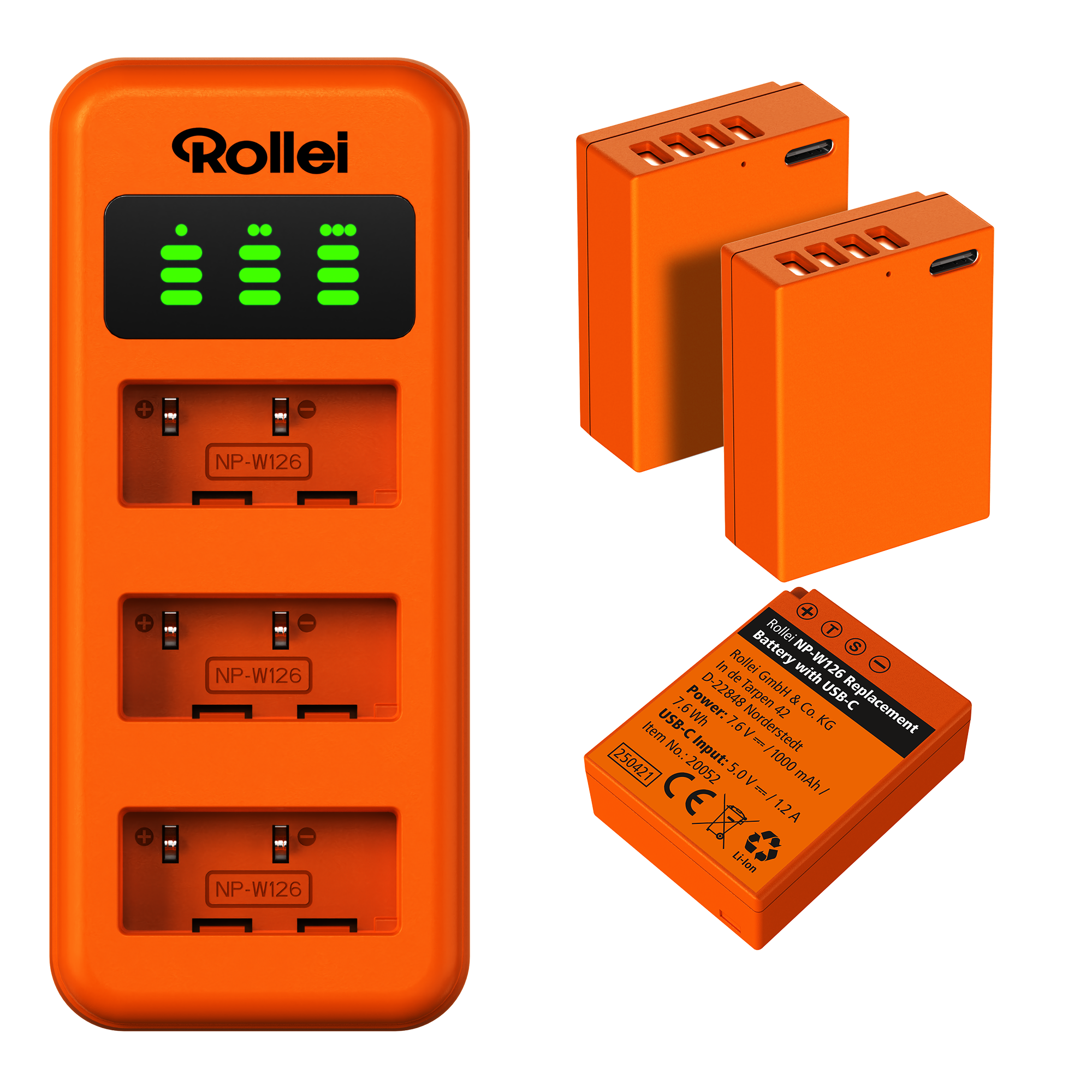 Ladegerät-Set | 3er Pack Kamera-Akkus & Ladegerät