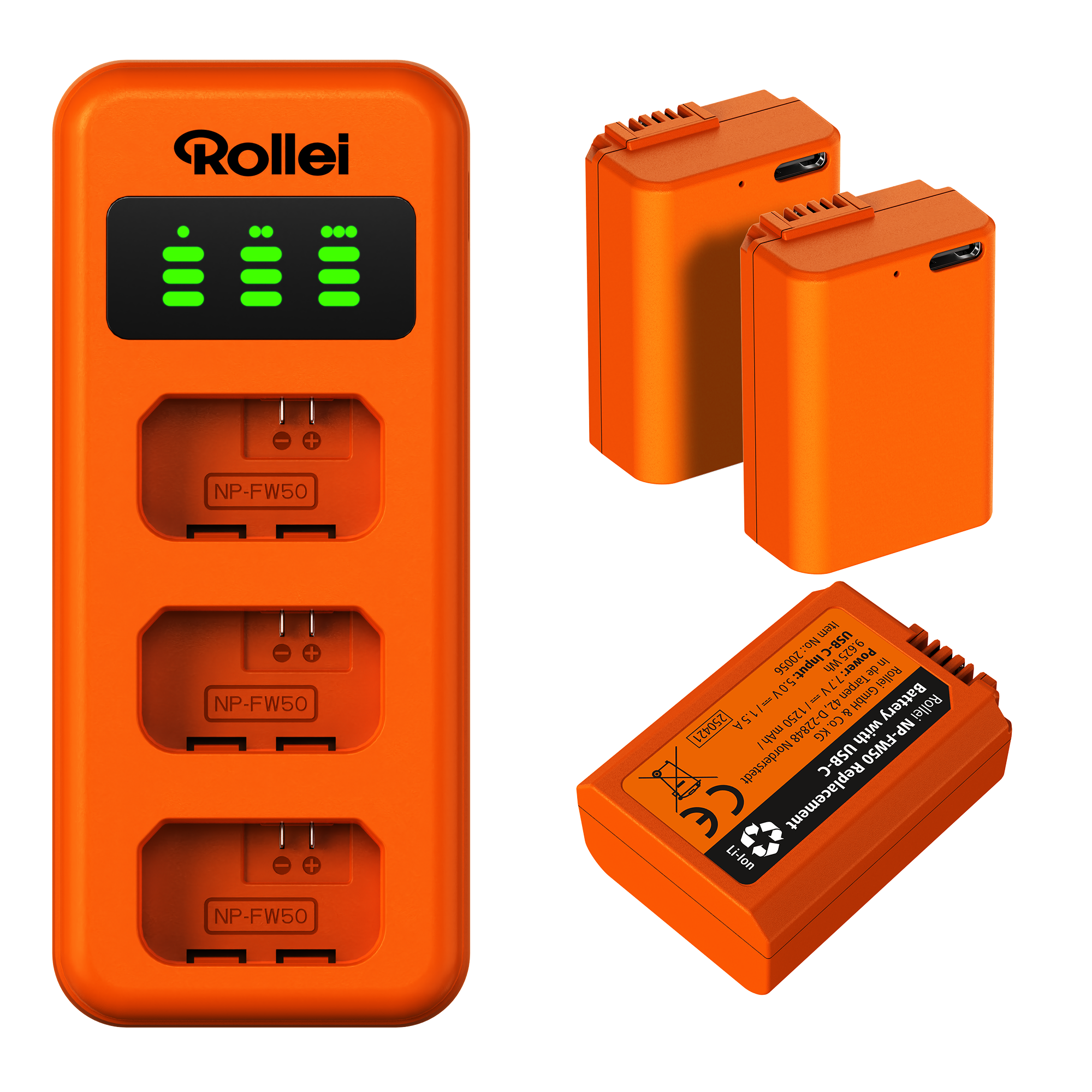 Ladegerät-Set | 3er Pack Kamera-Akkus & Ladegerät