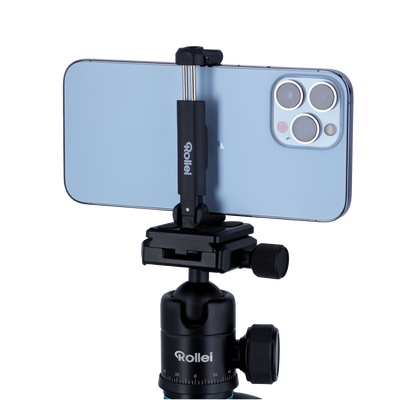 Smartphone-Halter für Stativ-Mittelsäule | Breiter Klemmbereich 6,5-8,5 cm