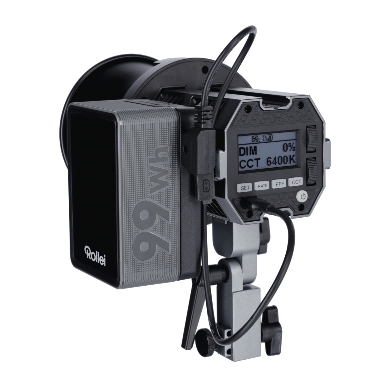 V-Mount Akku 99Wh V2 Pro – Produkt im Einsatz angesteckt