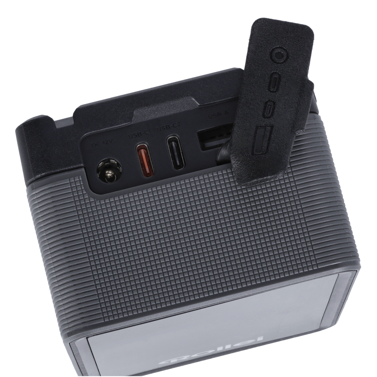 V-Mount Akku 99Wh V2 Pro – Detailansicht Anschlüsse