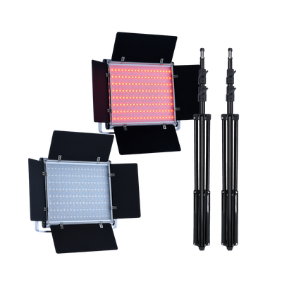 Bundle 2x LUMIS LED Panel 600 RGB incl. Light Stands