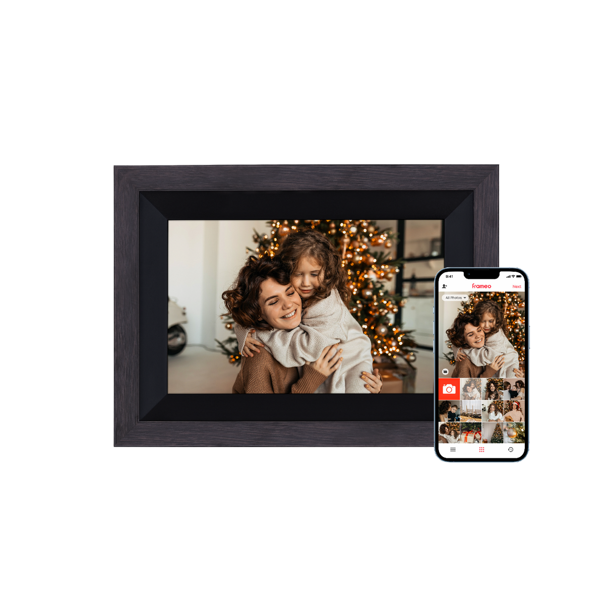 Smarter picture frame | 10 "Diagonal | Wifi | Frameo app | Wood frame | Model 105