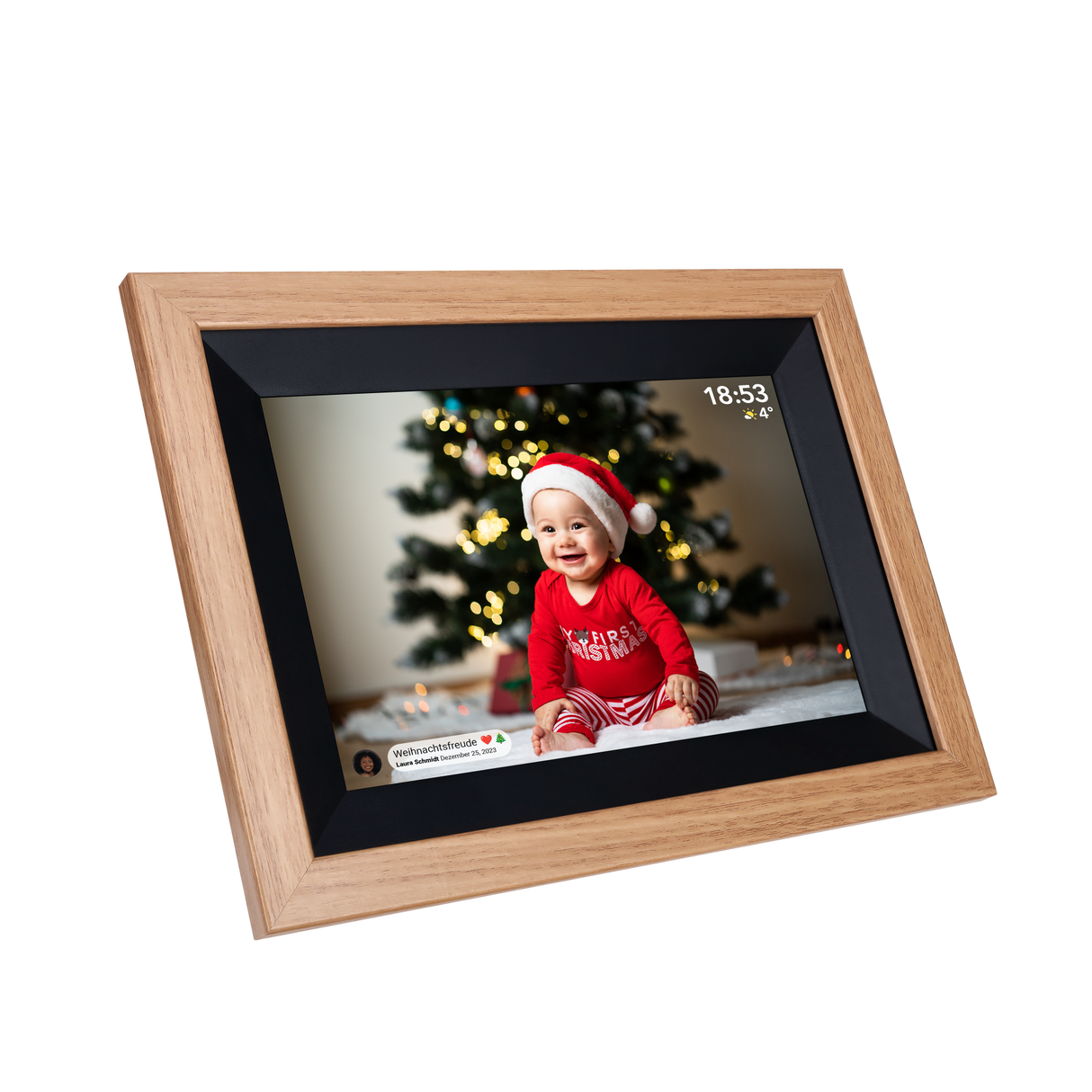 Smarter picture frame | 10 "Diagonal | Wifi | Frameo app | Wood frame | Model 105