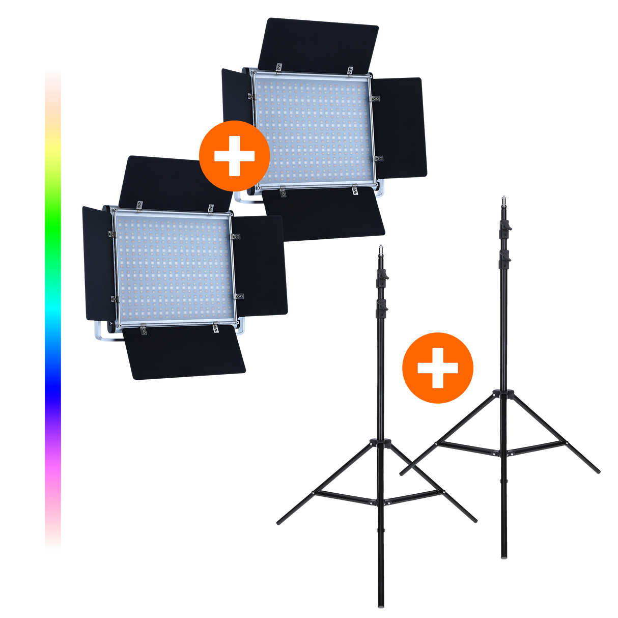 Bundle 2x LUMIS Panel 600 RGB inkl. Stativ