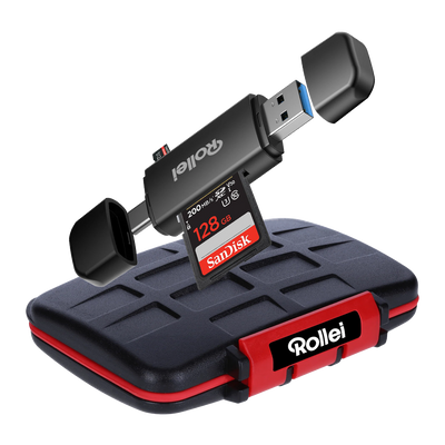 Bundle 2-in-1 Kartenlesegerät + Case | Micro-SD & SD