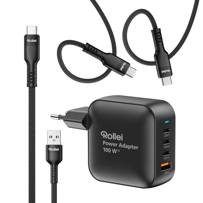 Bundle Power Adapter | 100 Watt | inkl. 3x USB-C & 1x USB-A Kabel