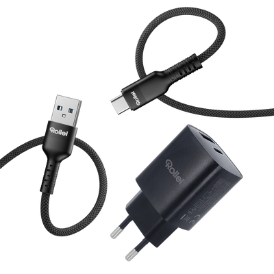 Bundle Schnellladegerät 30 W inkl. 1x USB-C und 1x USB-A Kabel