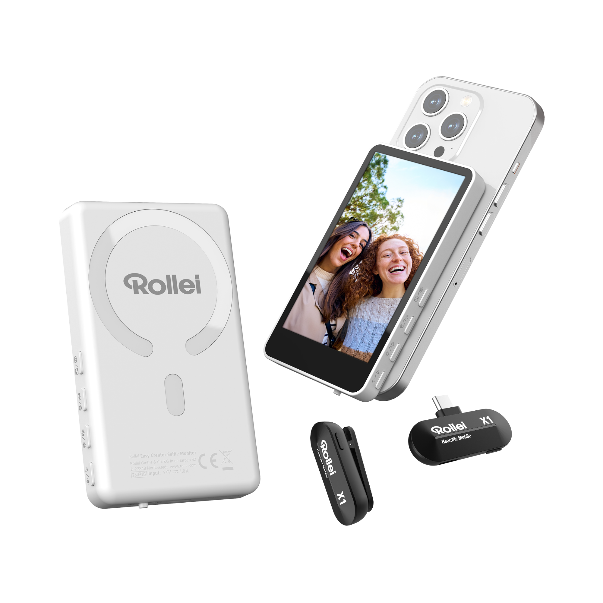 Bundle Easy Creator | Selfie Monitor & Hear:Me Mobile X1 Mikrofon