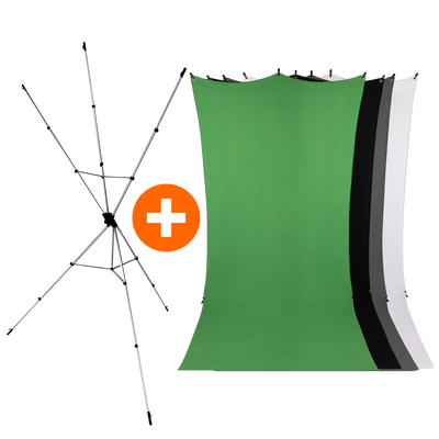 Bundle X-Drop Hintergrund-System + Hintergrund 3,0 x 1,5 m
